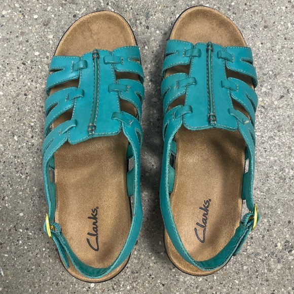 NWOB Clarks Collection Leather Lightweight Comfort Walking Sandals size 6.5 wide - Picture 6 of 12